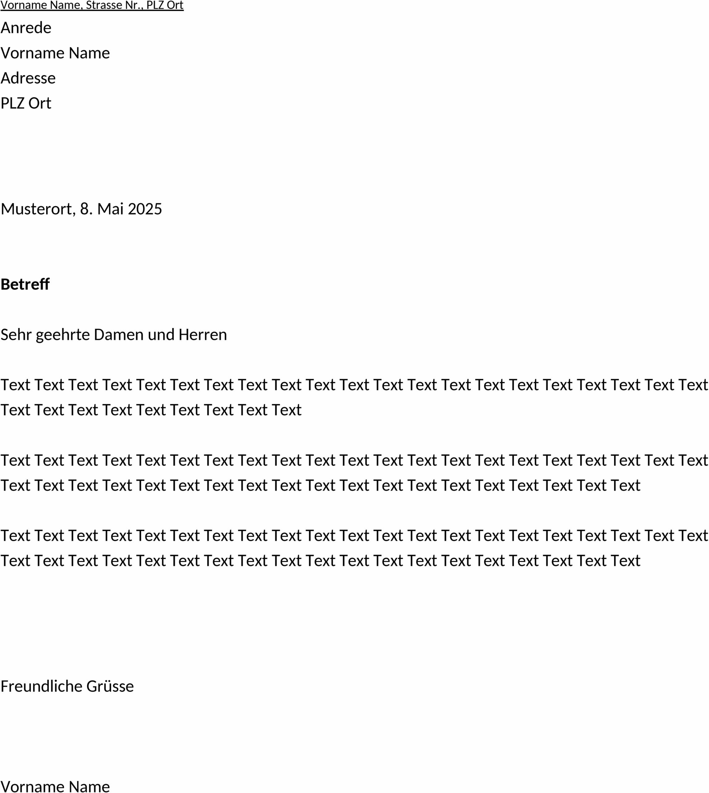 Briefvorlage im Word-Format
