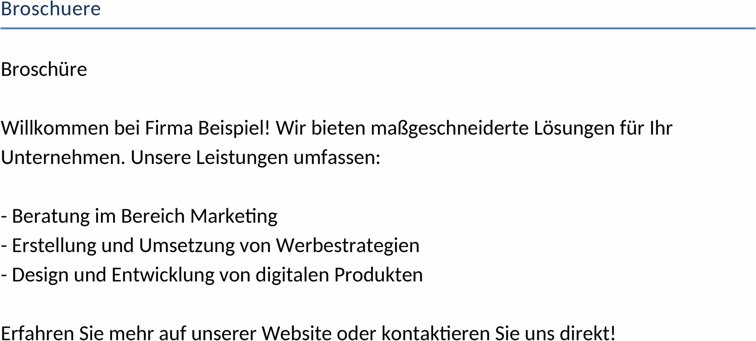 Broschürenvorlage im Word-Format
