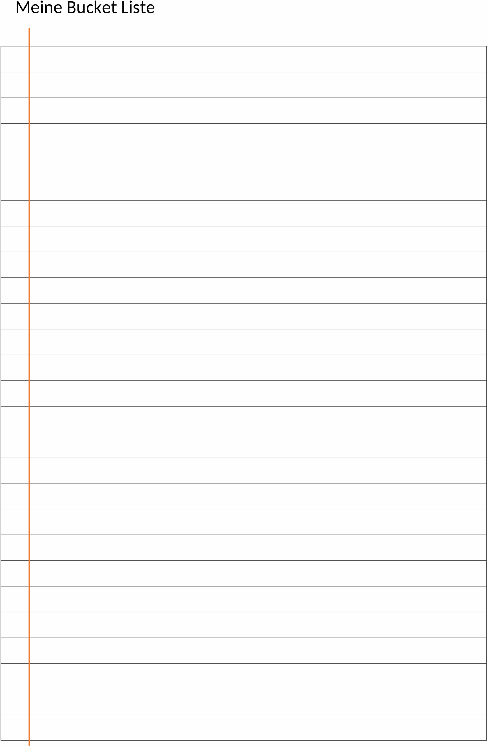 Bucketliste Vorlage im Word-Format