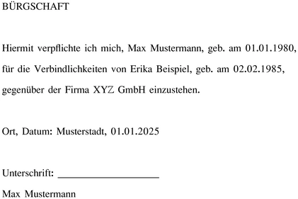 buergschaft-vorlage-fuer-verbindlichkeiten-und-verpflichtungen