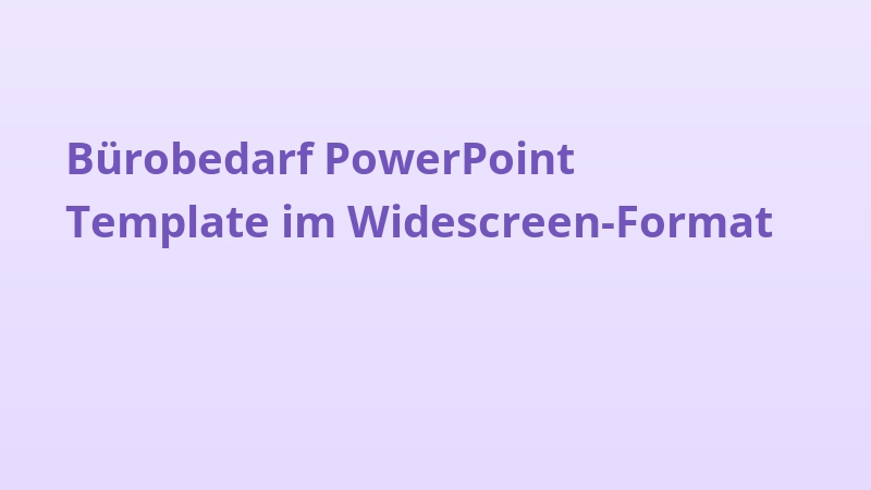 Bürobedarf PowerPoint Template im Widescreen-Format