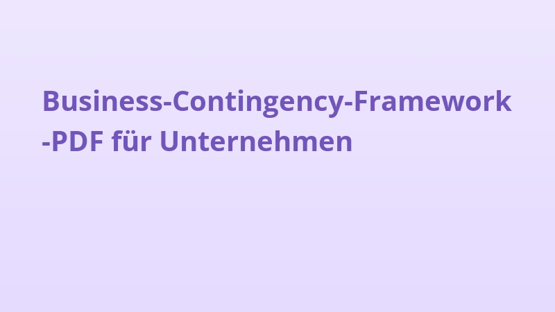 Business-Contingency-Framework-PDF für Unternehmen