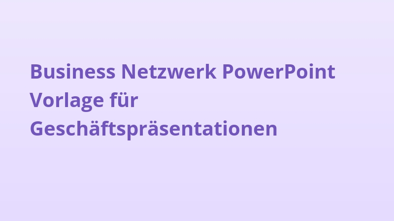 Business Netzwerk PowerPoint Vorlage für Geschäftspräsentationen