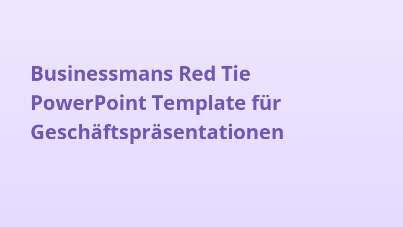 Businessmans Red Tie PowerPoint Template für Geschäftspräsentationen