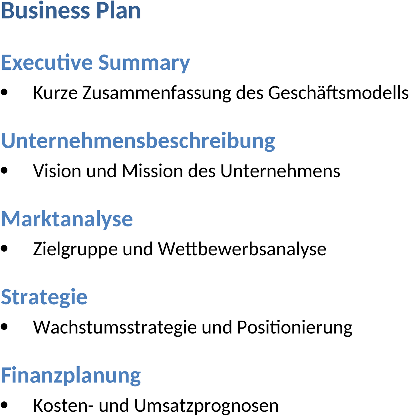 Businessplan-Word-Vorlage