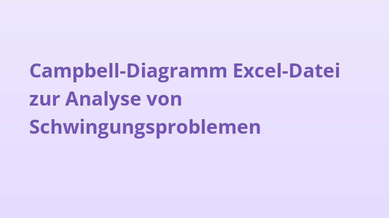 Campbell-Diagramm Excel-Datei zur Analyse von Schwingungsproblemen