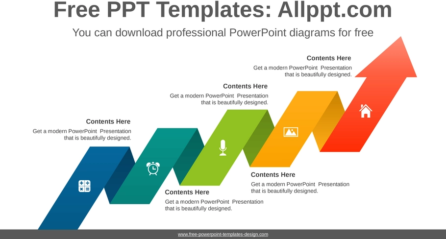 cascading-ribbon-arrow-powerpoint-vorlage