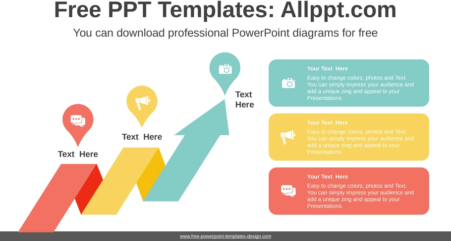 cascading-ribbon-arrow-ppt-diagramm