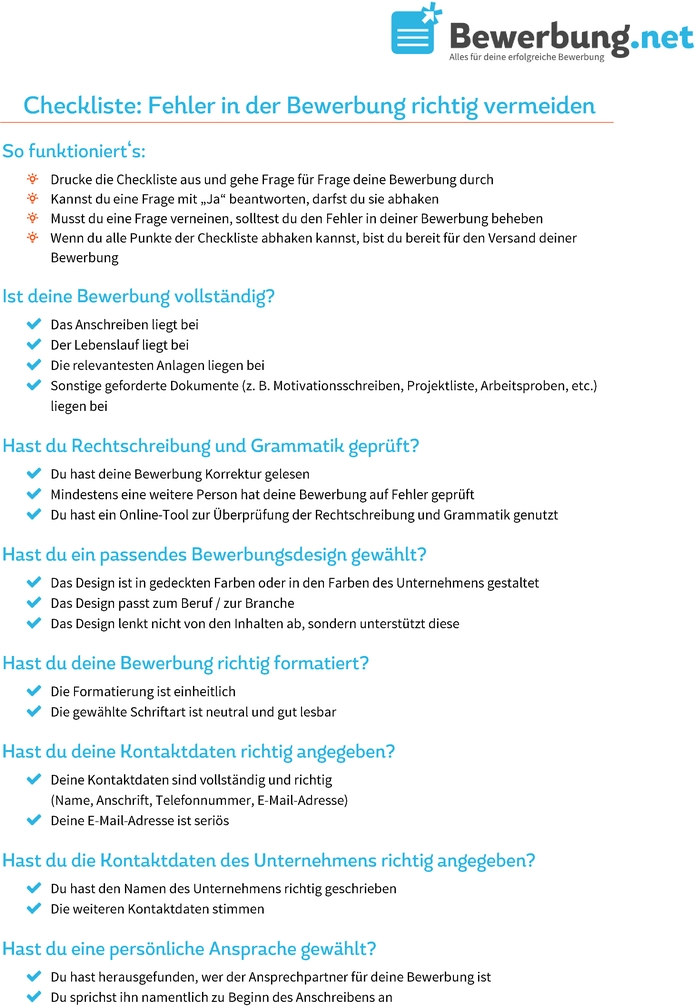 checkliste-bewerbung-fehler-richtig-vermeiden