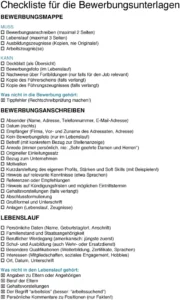 checkliste-bewerbungsunterlagen-vorlage