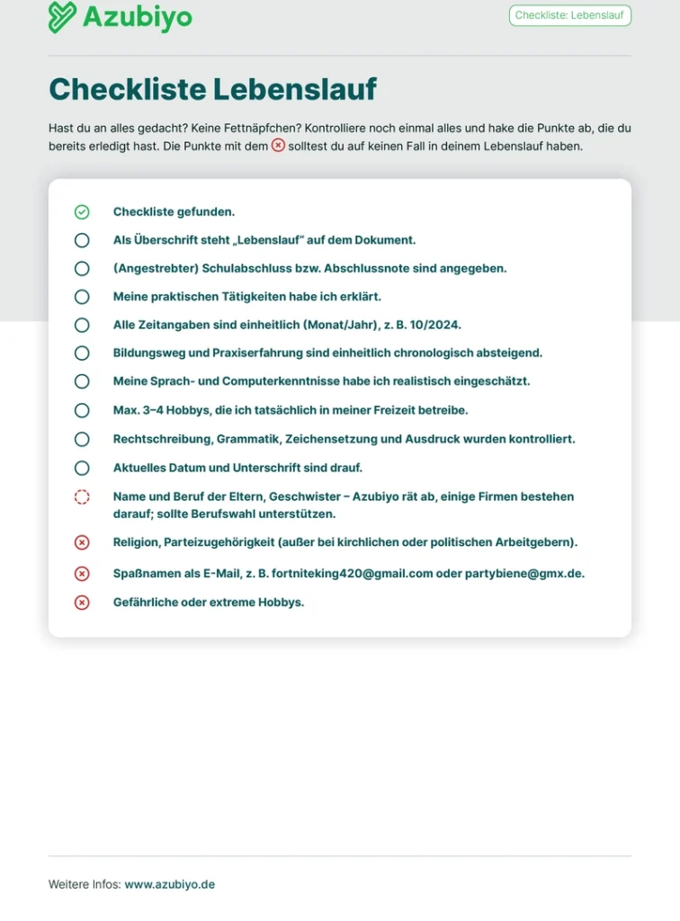 checkliste-lebenslauf-vorlage