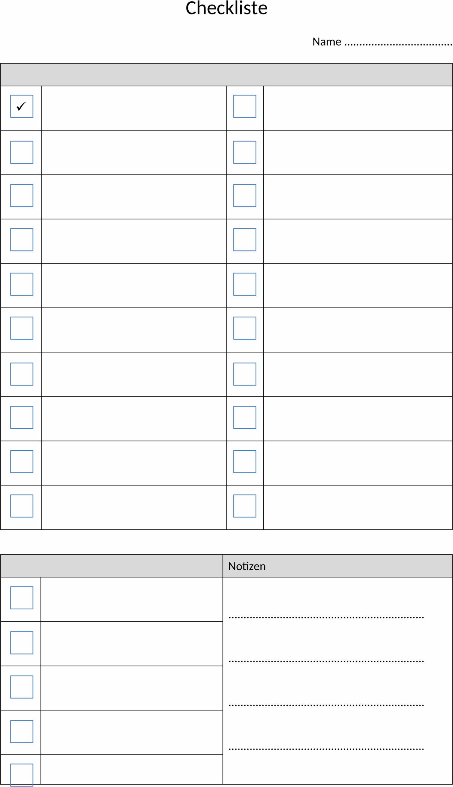Checkliste Vorlage als Word-Datei