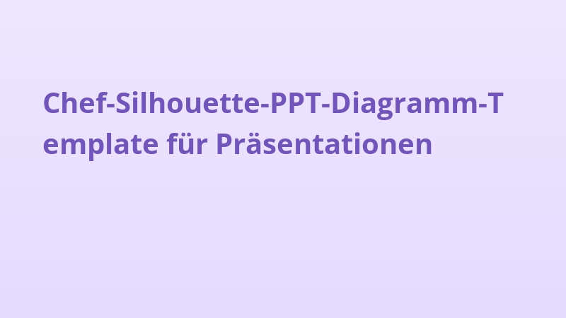 Chef-Silhouette-PPT-Diagramm-Template für Präsentationen