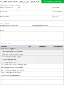 claim-tracking-checklist-vorlage