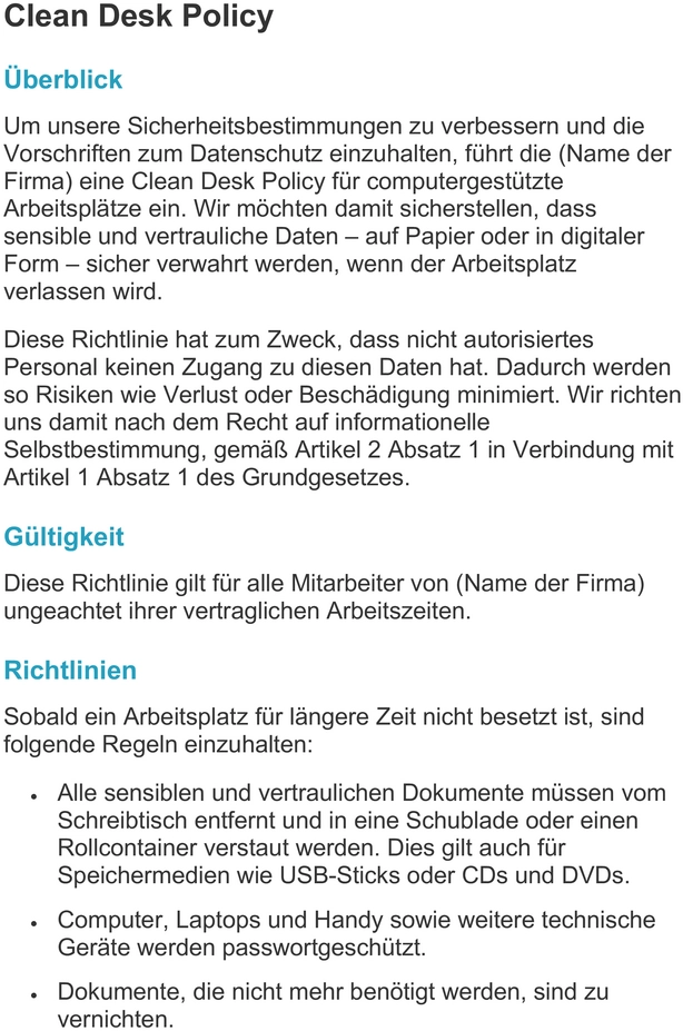 clean-desk-policy-vorlage-mustertext