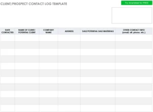 client-prospect-contact-log-vorlage