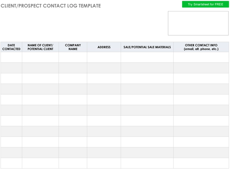 client-prospect-contact-log-vorlage