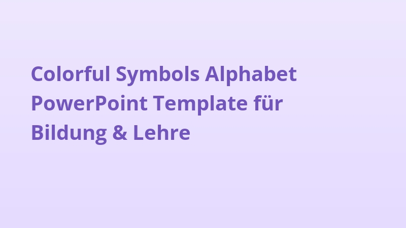 Colorful Symbols Alphabet PowerPoint Template für Bildung & Lehre