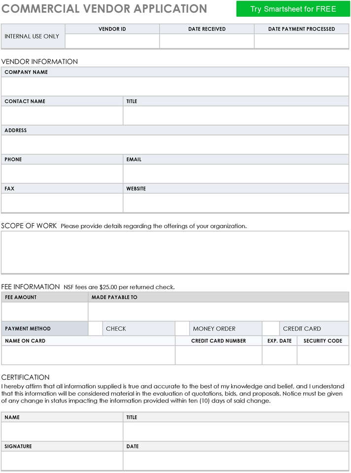 commercial-vendor-application-vorlage