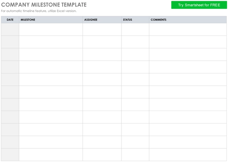company-milestone-template-pdf