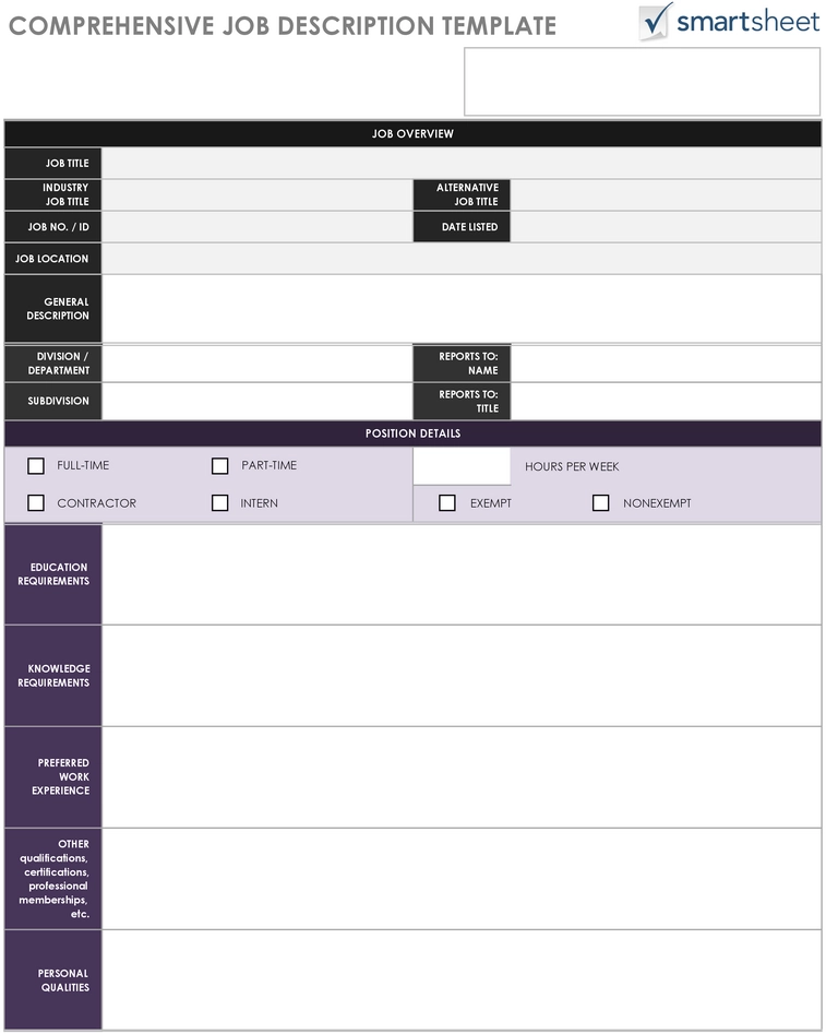 comprehensive-job-description-template-pdf