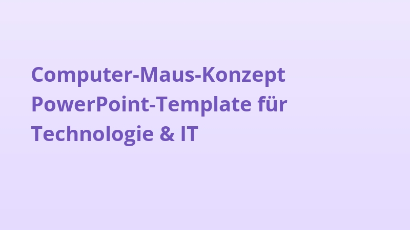 Computer-Maus-Konzept PowerPoint-Template für Technologie & IT