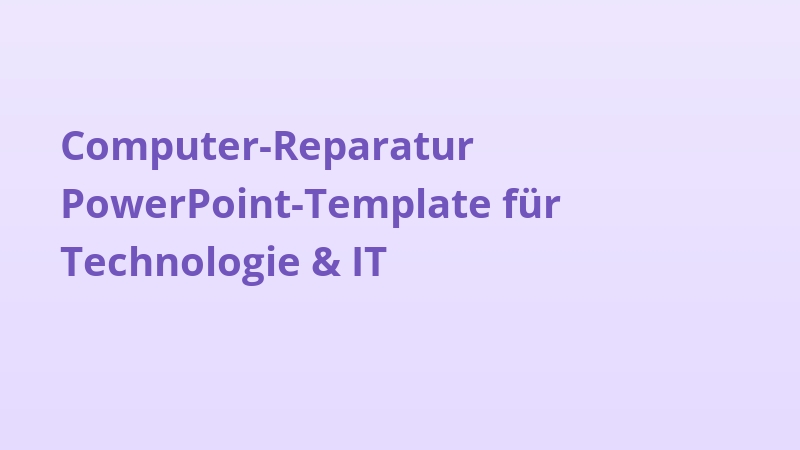 Computer-Reparatur PowerPoint-Template für Technologie & IT