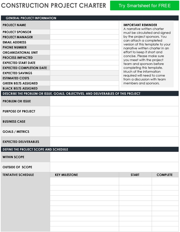 construction-project-charter-vorlage