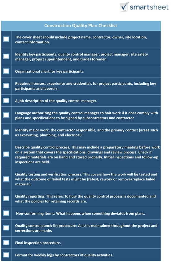 construction-quality-plan-checklist