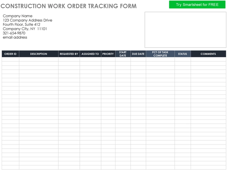 construction-work-order-tracking-vorlage