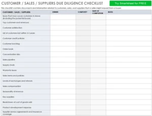 customer-sales-suppliers-due-diligence-checklist