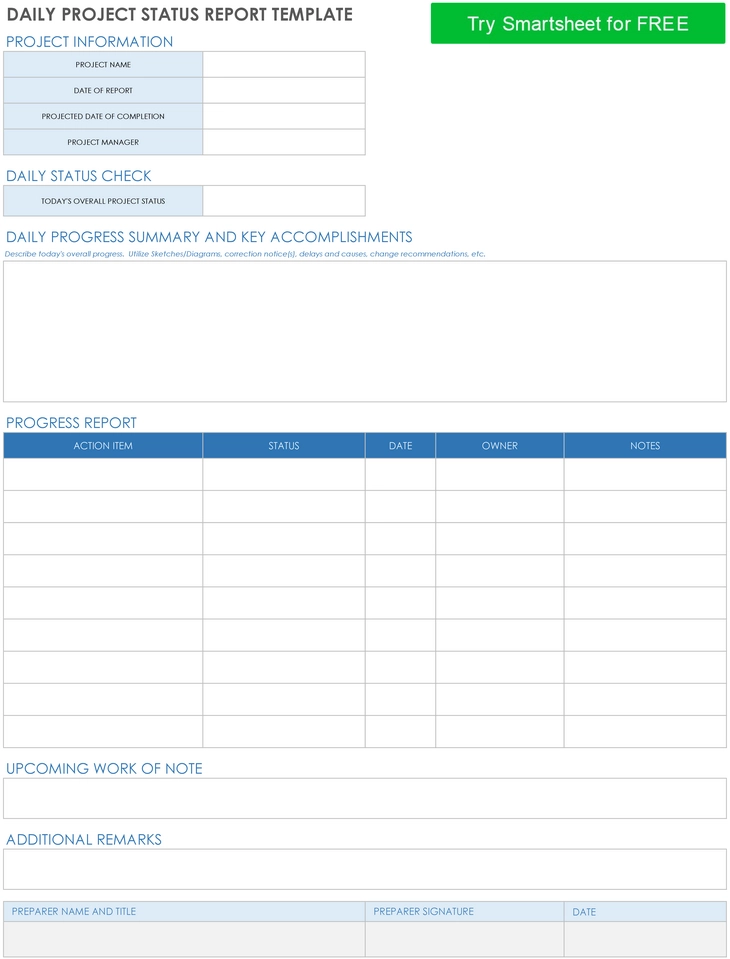 daily-project-status-report-vorlage