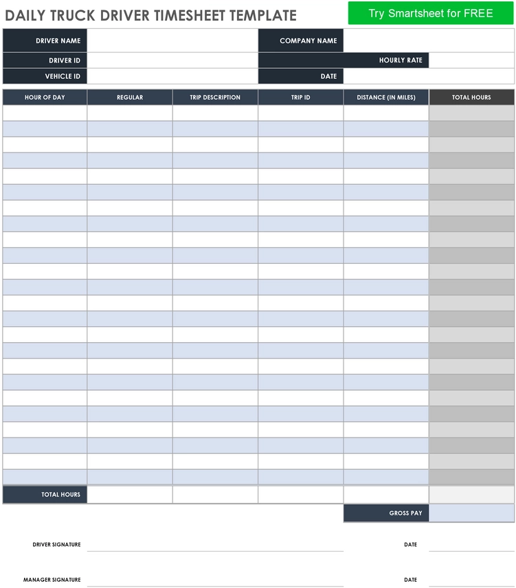 daily-truck-driver-timesheet-vorlage