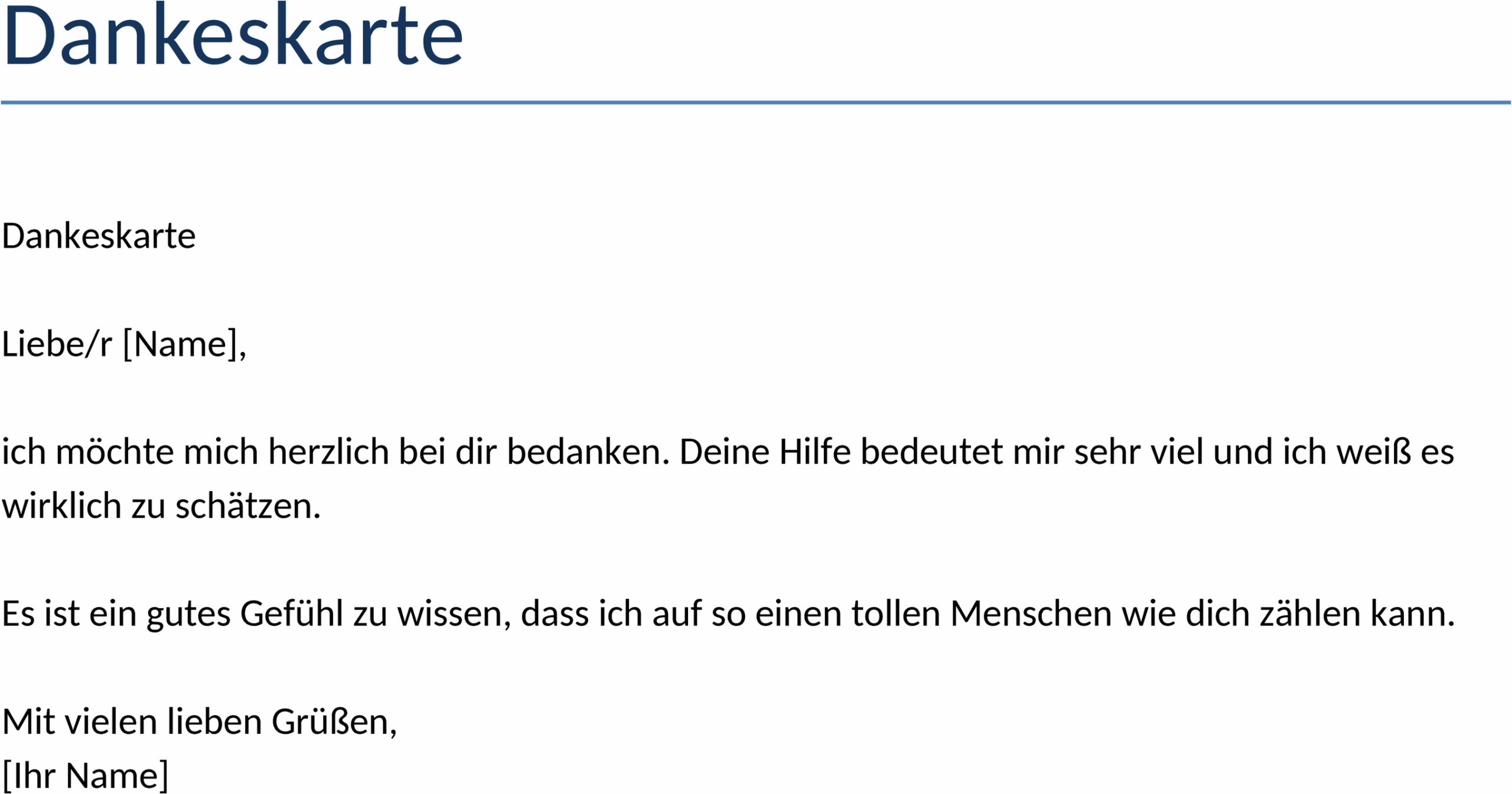 Dankeskarte Word Vorlage
