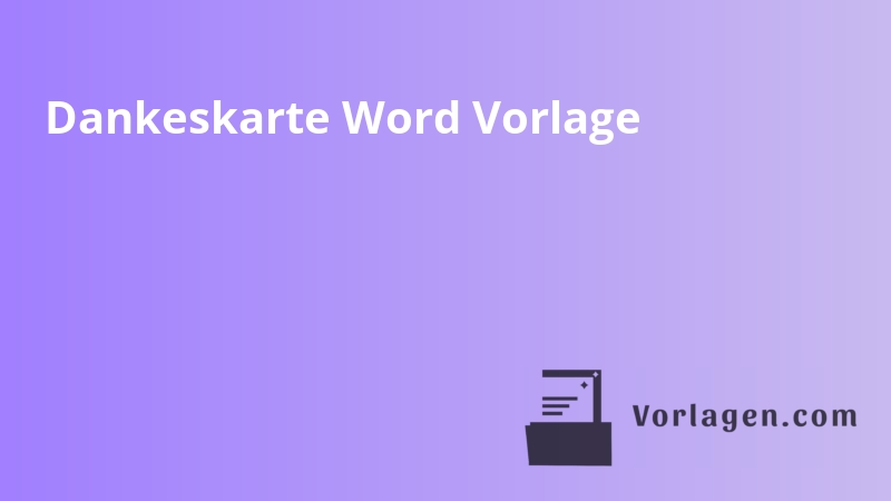 Dankeskarte Word Vorlage
