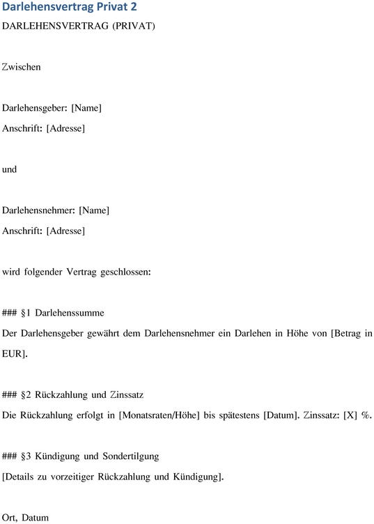 darlehensvertrag-privat-vorlage