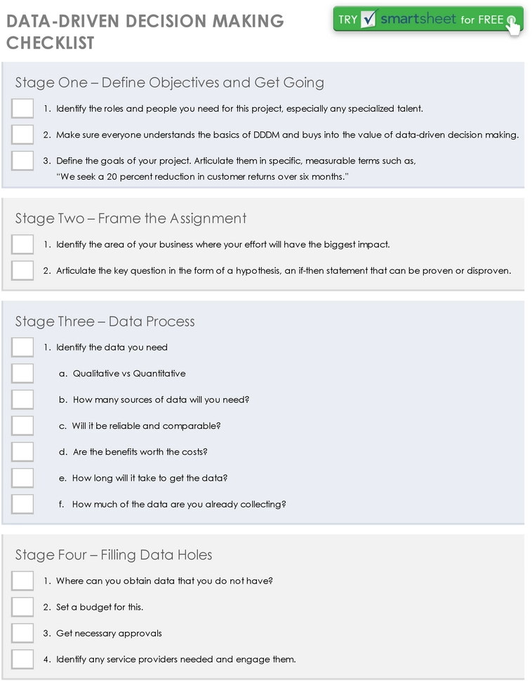 data-driven-decision-making-checklist-vorlage