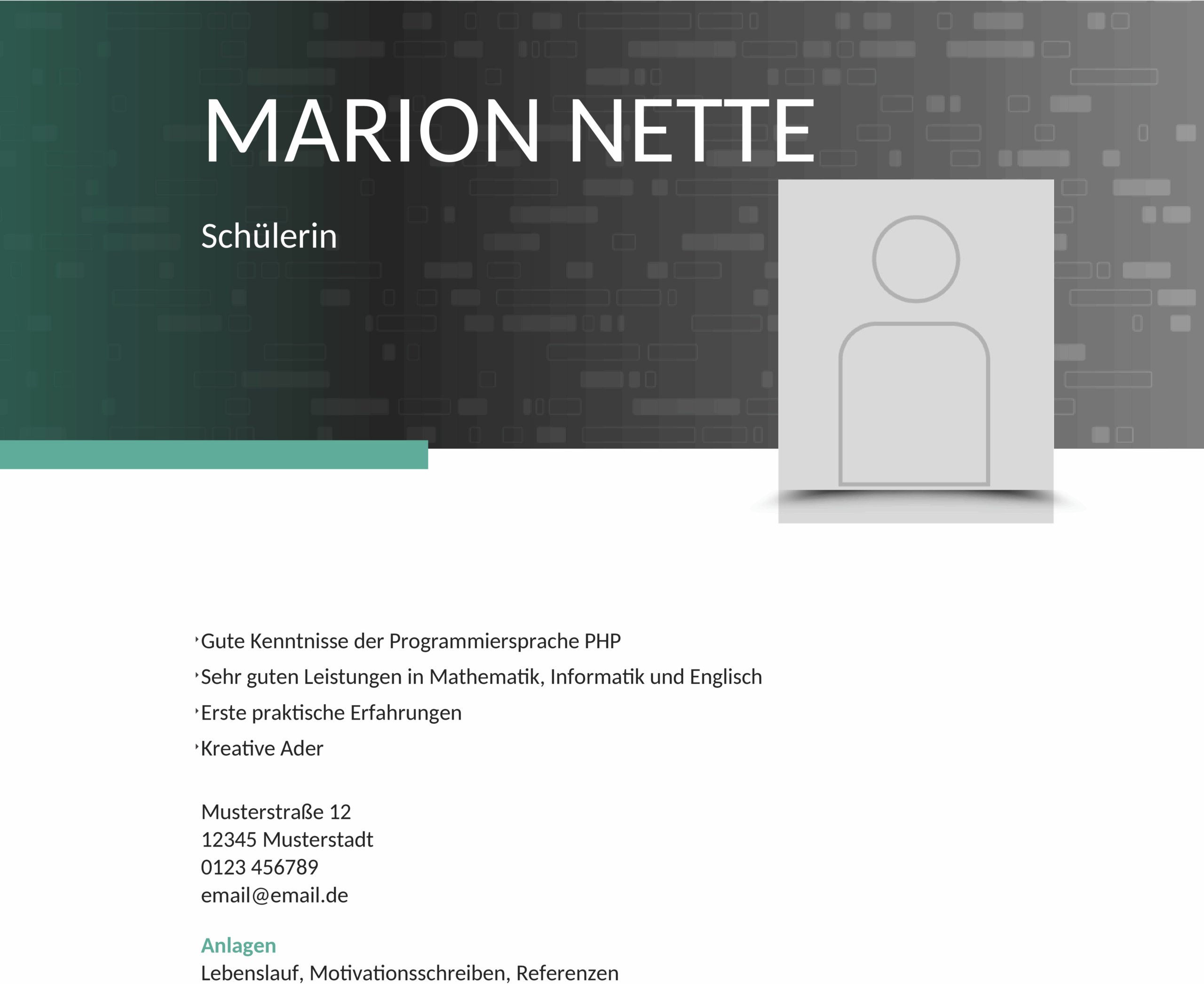 Deckblatt für Duales Studium Word-Vorlage