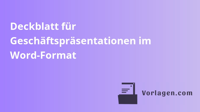 Deckblatt für Geschäftspräsentationen im Word-Format
