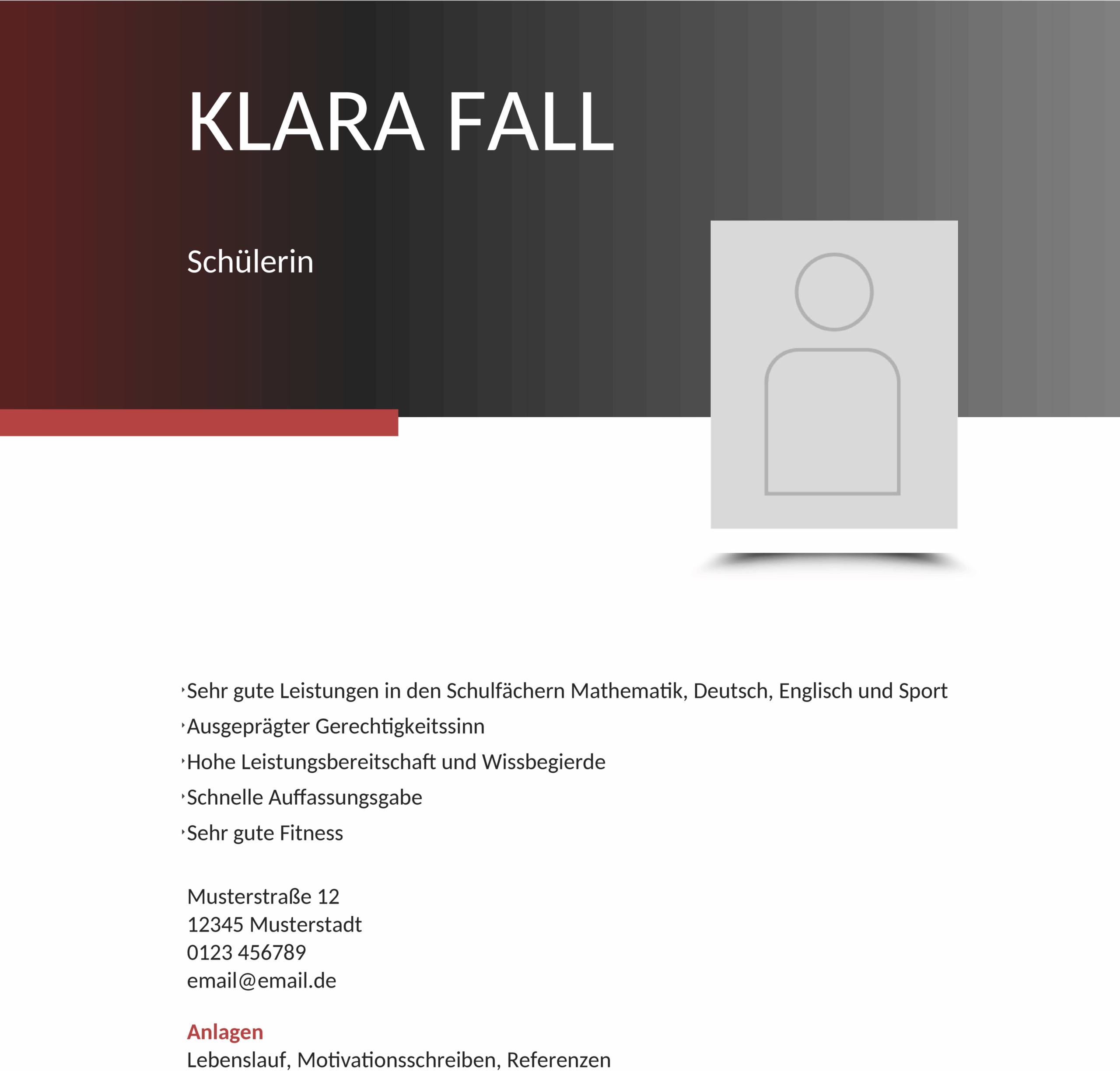 Deckblattvorlage für Ausbildungsbewerbungen: Word Format