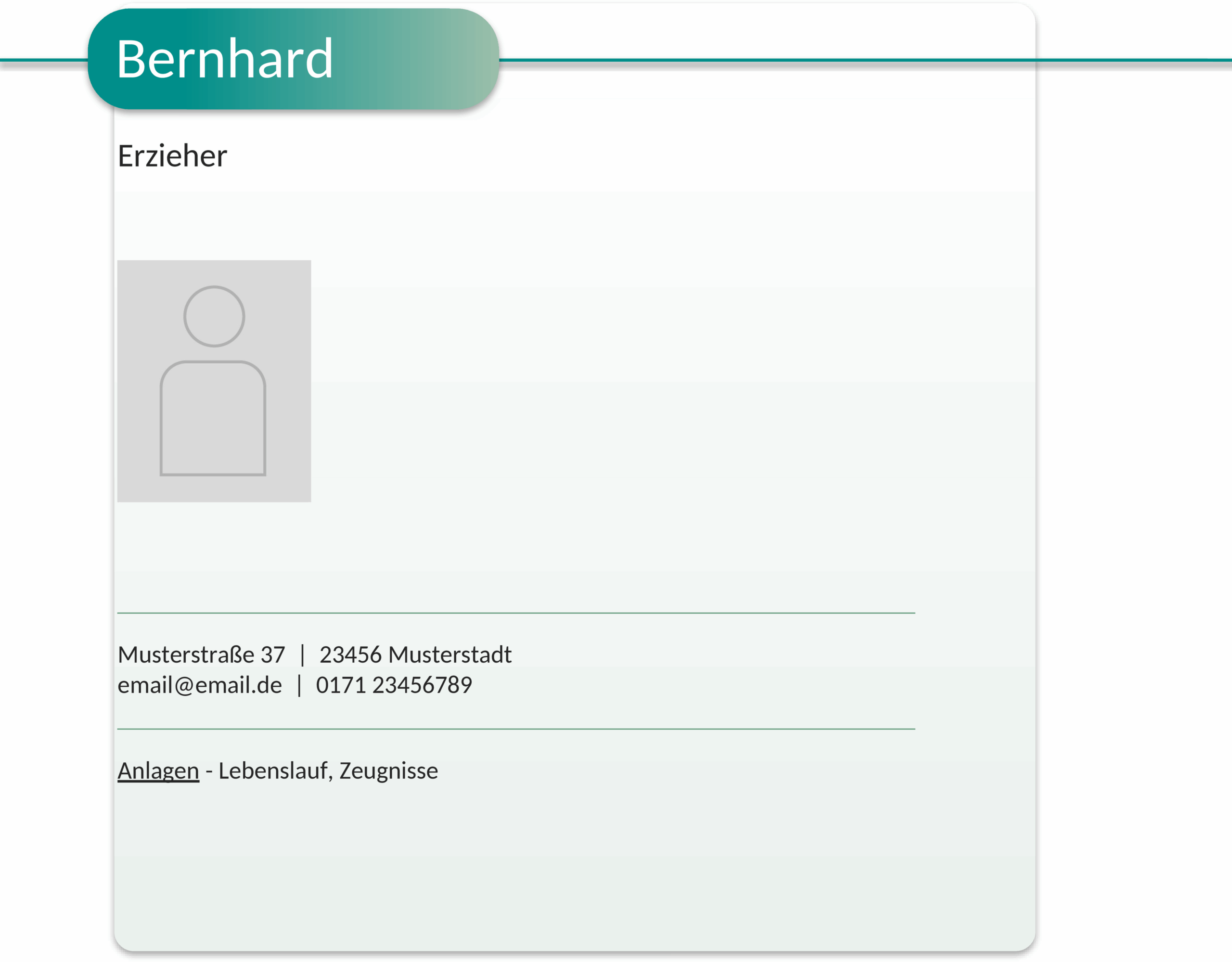 Word-Deckblattvorlage Bewerbung