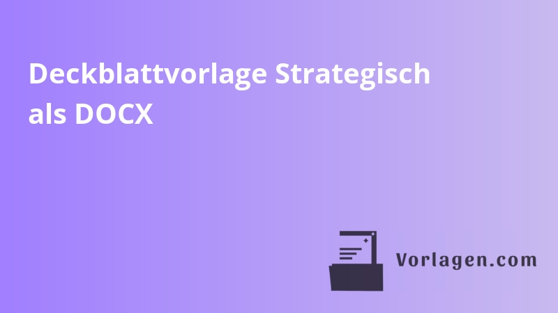 Deckblattvorlage Strategisch als DOCX