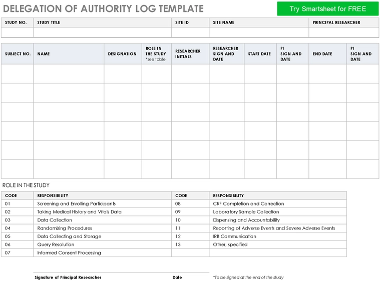 delegation-of-authority-log-vorlage