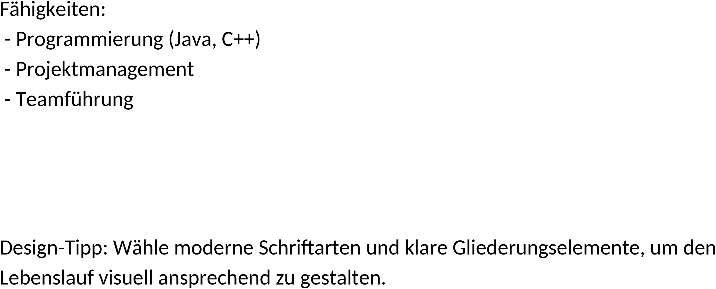 Design Lebenslauf Word-Dokument