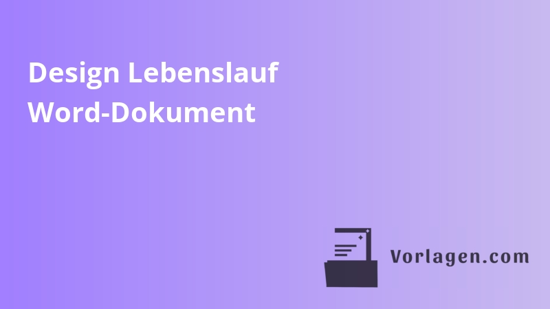 Design Lebenslauf Word-Dokument