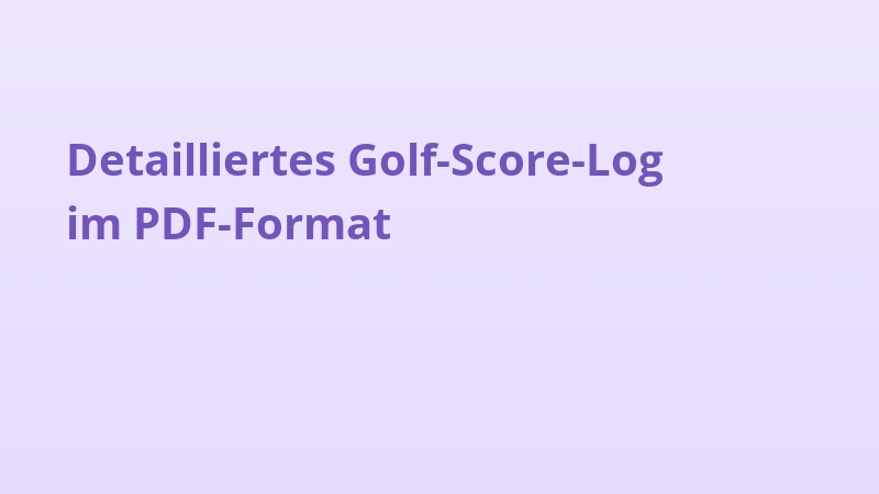 Detailliertes Golf-Score-Log im PDF-Format