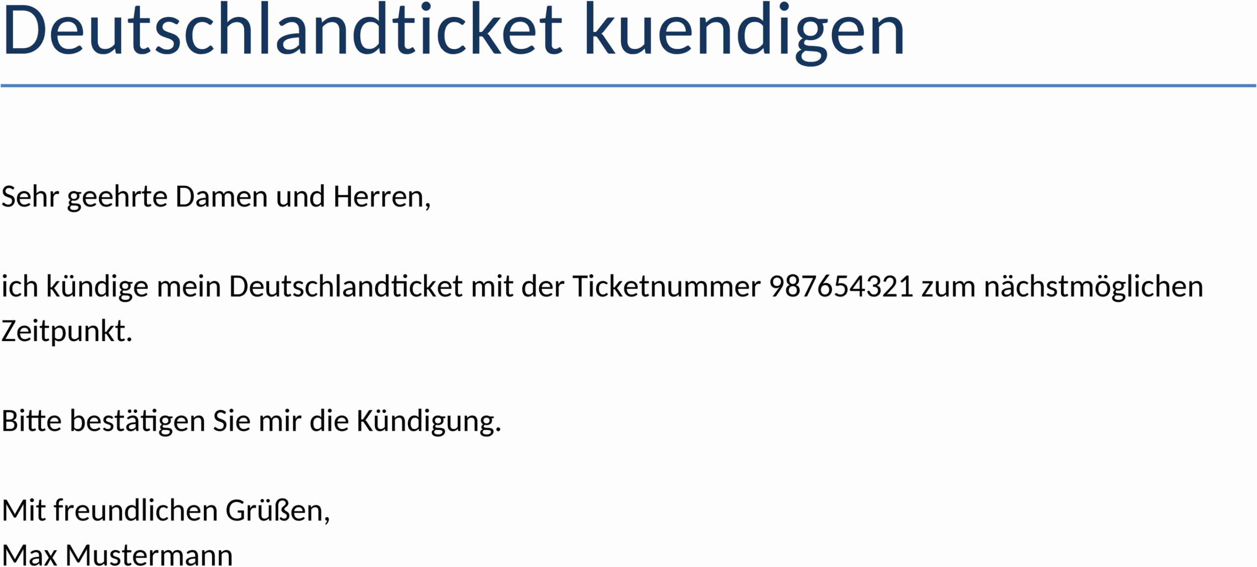 Deutschlandticket Kündigen: Word-Vorlage für Kündigungen
