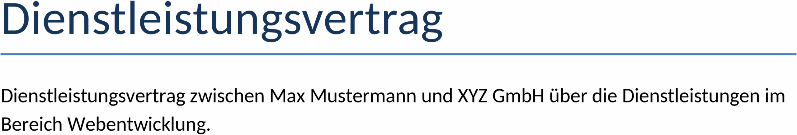Dienstleistungsvertrag Word-Datei