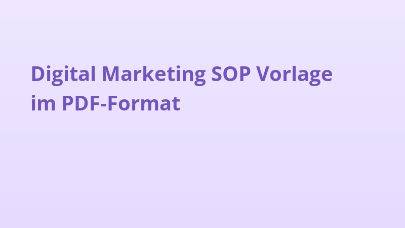 Digital Marketing SOP Vorlage im PDF-Format