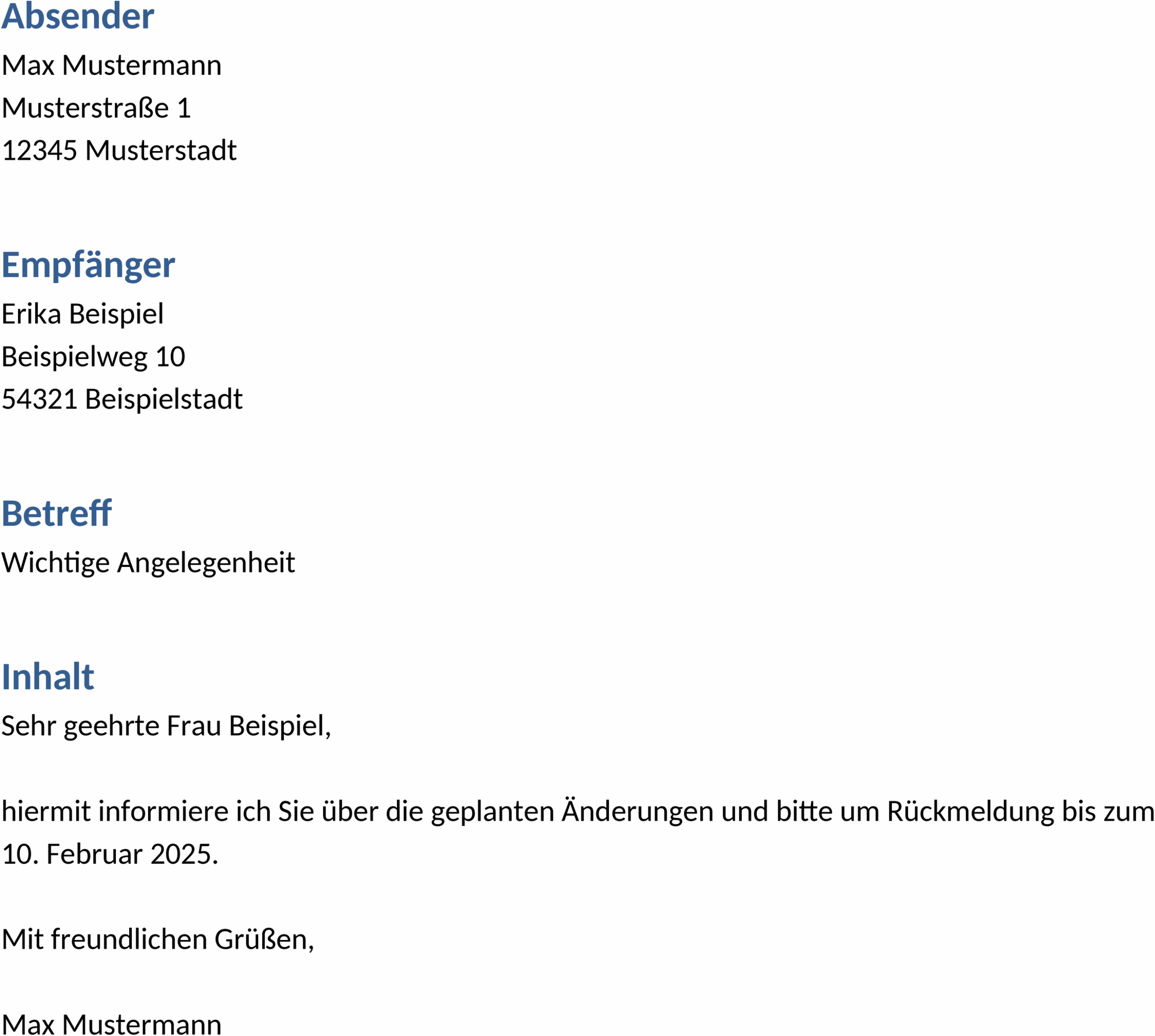 DIN 5008 Geschäftsbrief Word Vorlage